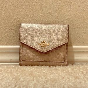 Small metallic gold coach wallet